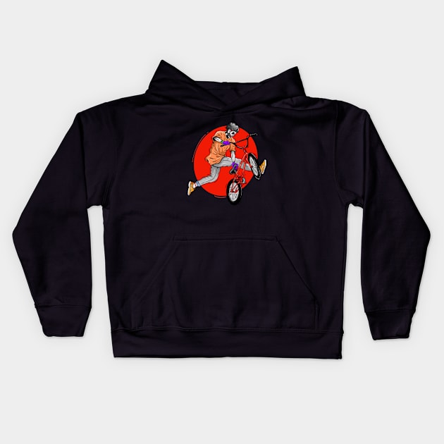 Bmx freestyle Kids Hoodie by aalego